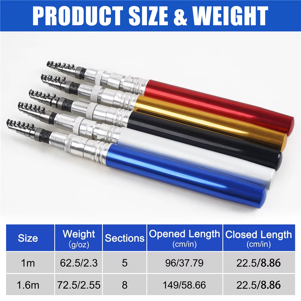 Portable Mini Pen Fishing Rod – Pocket-Sized Telescopic Pole for Ice & Travel Fishing