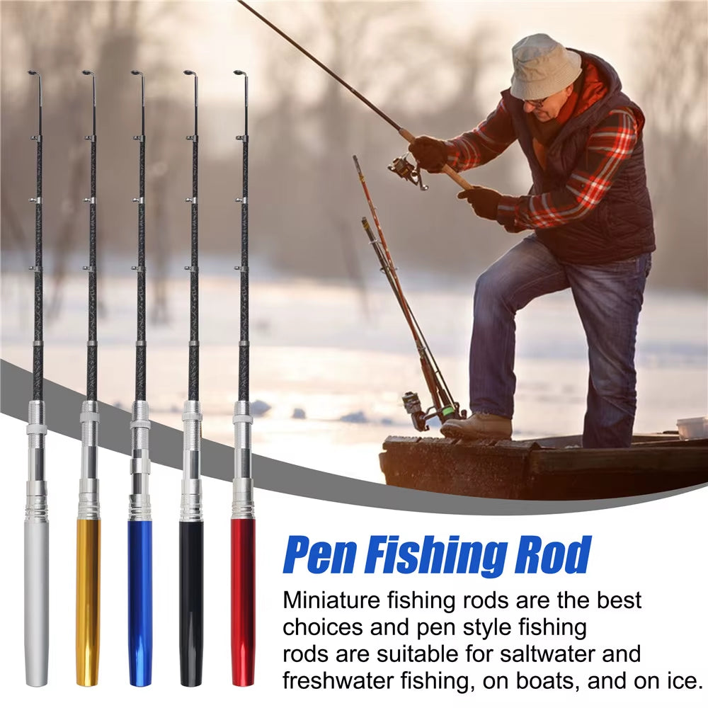 Portable Mini Pen Fishing Rod – Pocket-Sized Telescopic Pole for Ice & Travel Fishing