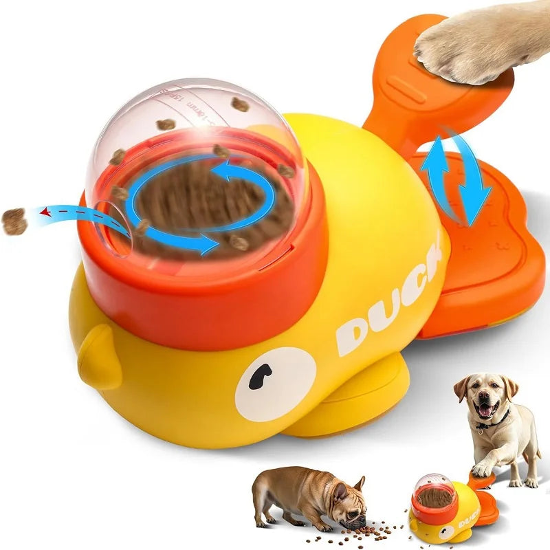 Cartoon Duck Pet Food Dispenser – Anti-Slip Automatic Puzzle Feeder Toy for Dogs & Cats
