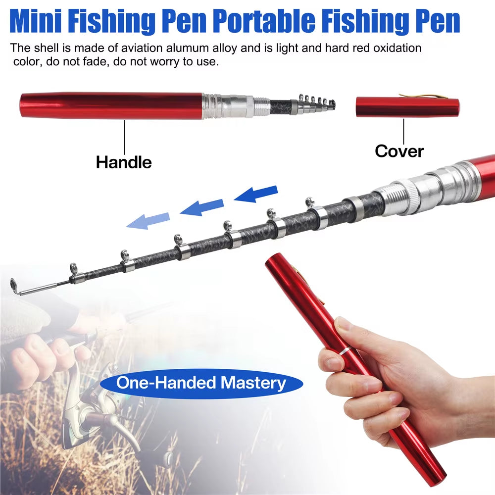 Portable Mini Pen Fishing Rod – Pocket-Sized Telescopic Pole for Ice & Travel Fishing